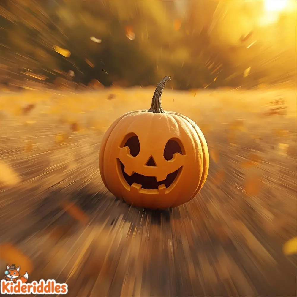 A rolling pumpkin